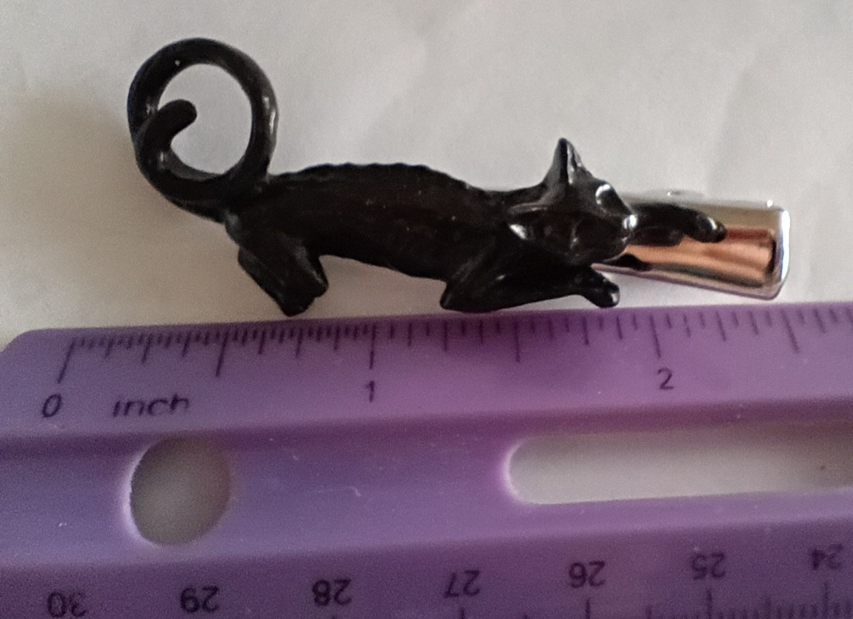 Alchemy Gothic England Black Cat Sith Hair Slide Barrette reg $24