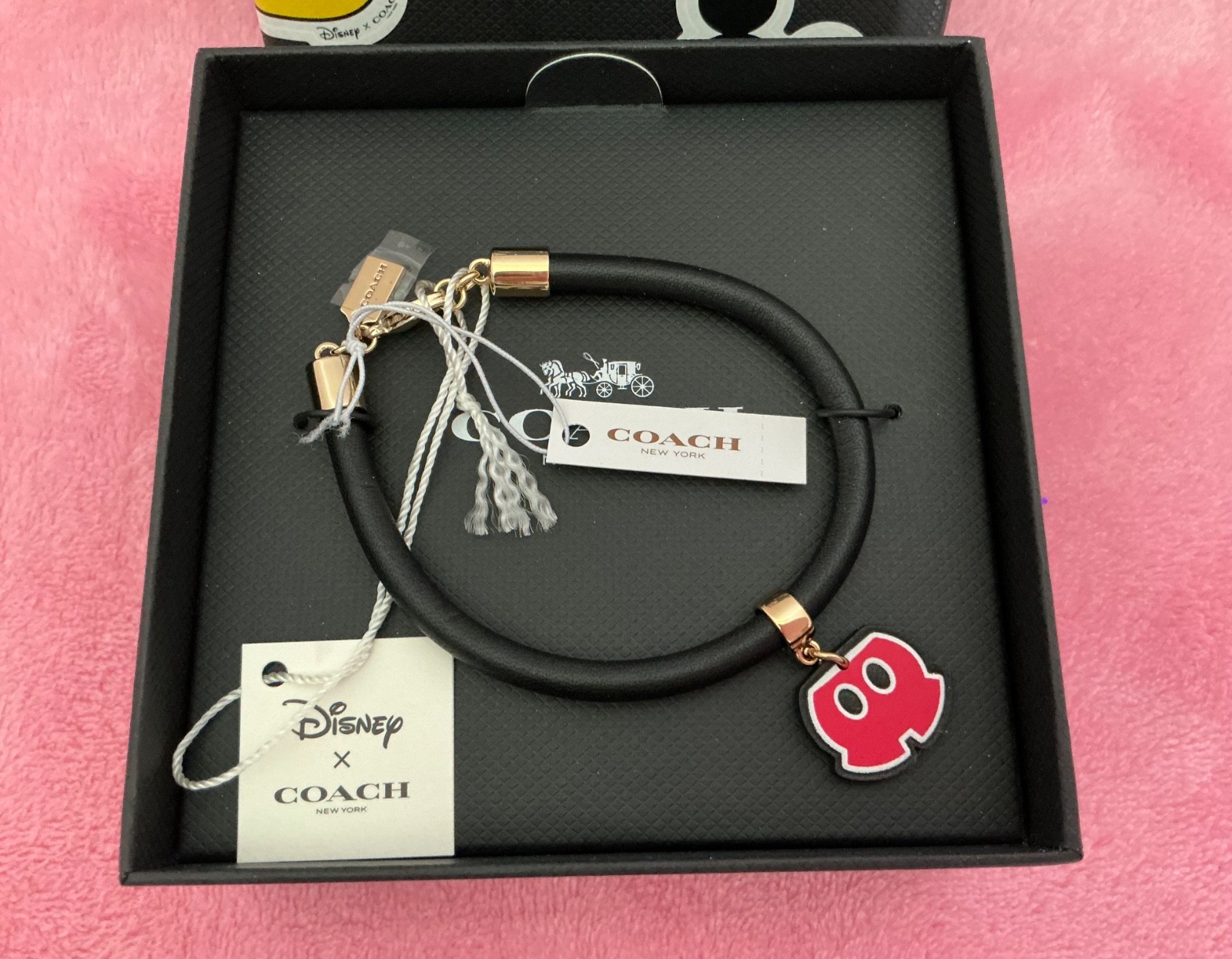 COACH x DISNEY Mickey Mouse Red Shorts Charm Body Parts Bracelet