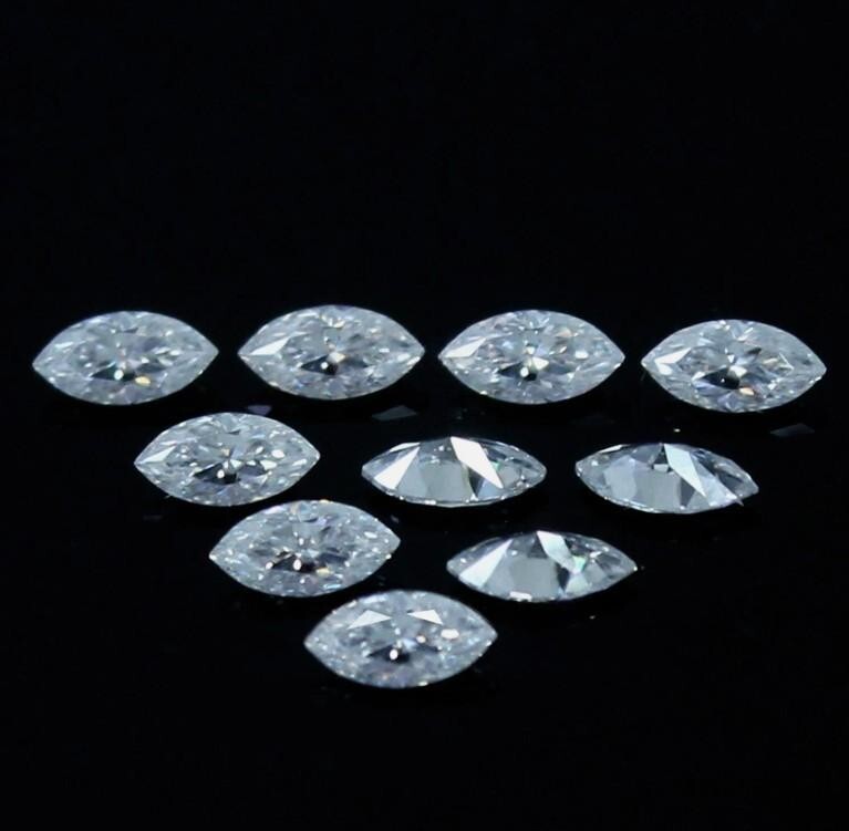 3.5 x 7 mm Marquise Cut Loose CVD Diamond 10 Pcs Lot Lab-Grown 3 Ct Certified