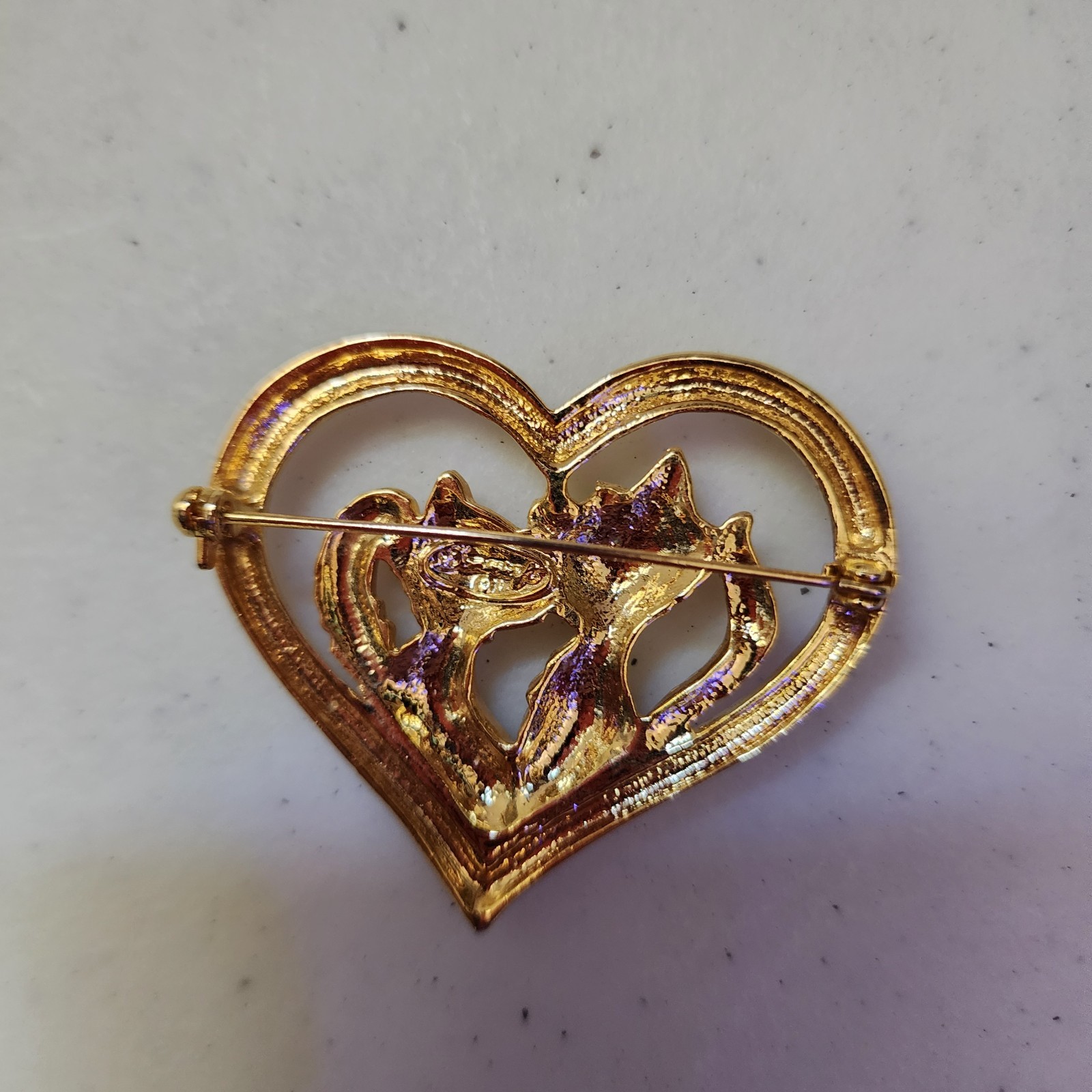 Vintage Gold Tone Jewelry Lot 6pc Danecraft Cat Lieba Scarf Clip Enamel Lizard