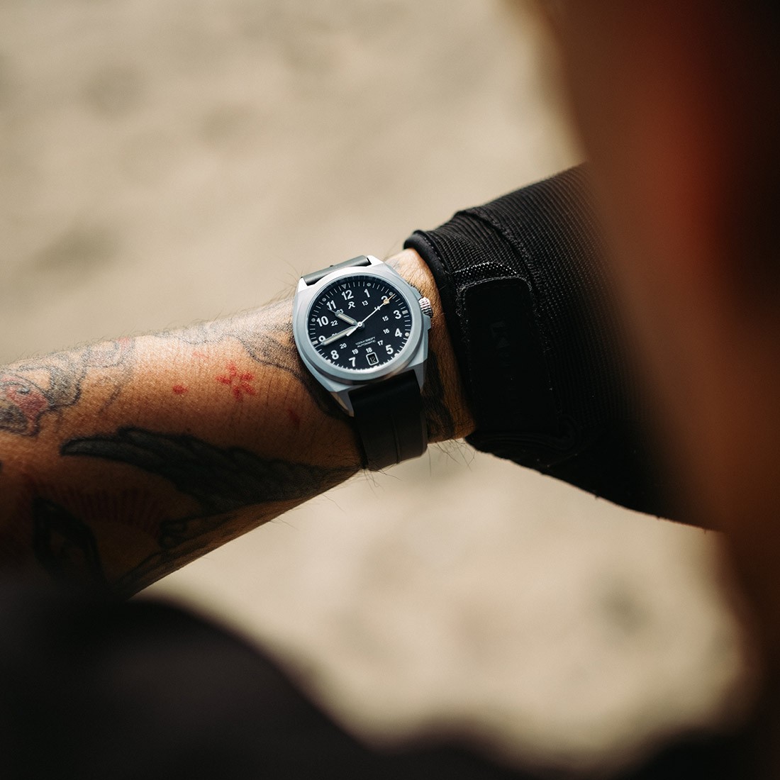 RZE VALOUR 38 Automatic Titanium Black Date Rubber Men’s Watch