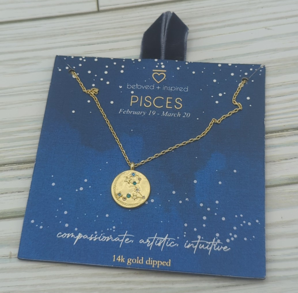 Beloved + Inspired 14kt Gold Dipped Pisces Zodiac Constellation Necklace
