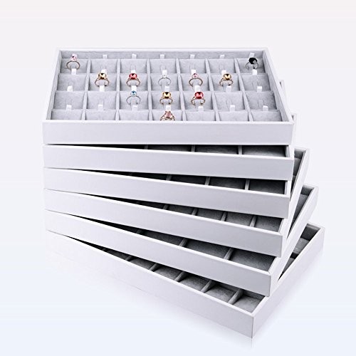 Velvet Stackable Jewelry Tray 32 Grids Pendant 32 Grids Necklace/Pendant Tray