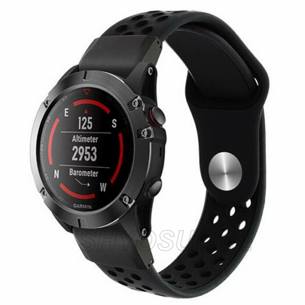 Quick Fit Silicone Watch Band Strap For Garmin Fenix 5 5X 6 6X Pro 7 7X Solar