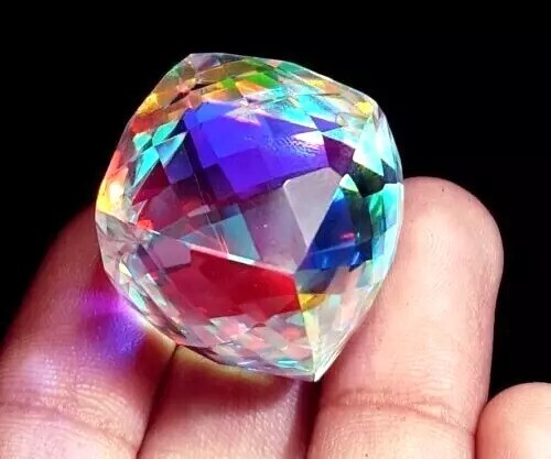 49 CT+ Natural Rainbow Color Cube Cut Mystic Topaz Certified Gemstone