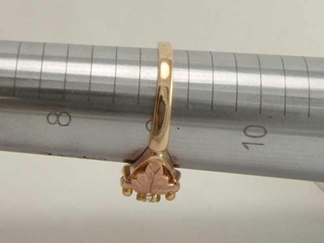Landstroms 10K Black Hills Gold Diamond Ring Size 8.34