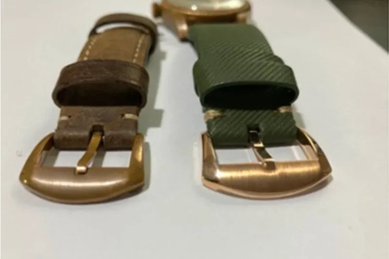 Pin Buckles Bronze 316L Stainless Steel Leather Strap Watch Clasp Men 18mm 20mm