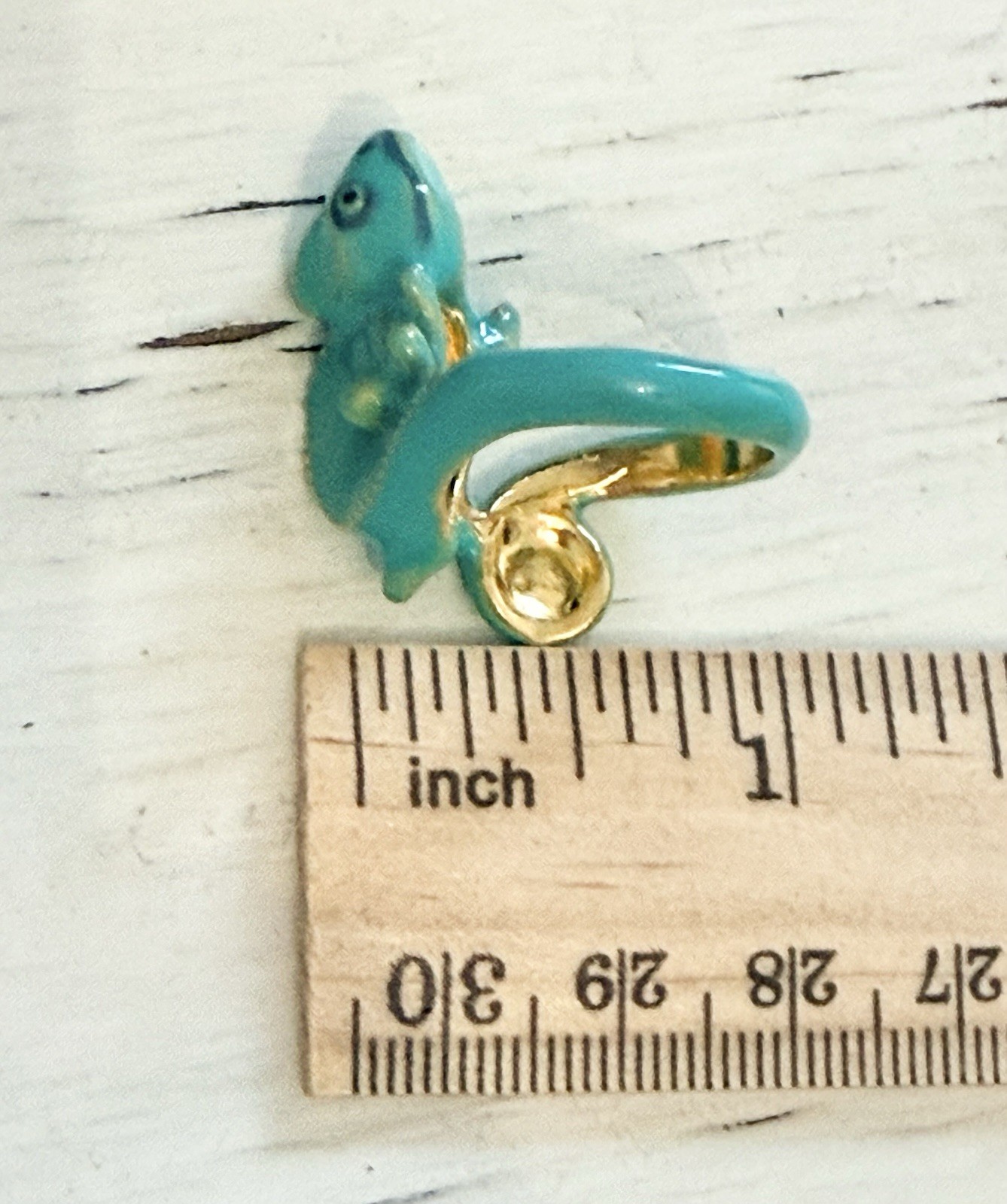 Chameleon Green Lizard Unique Enamel ring size 10 Gift Tropical Jewelry NEW