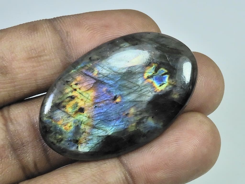25X41X04MM Natural Purple Labradorite Spectrolite Oval Loose Gemstone 56Cts. I93