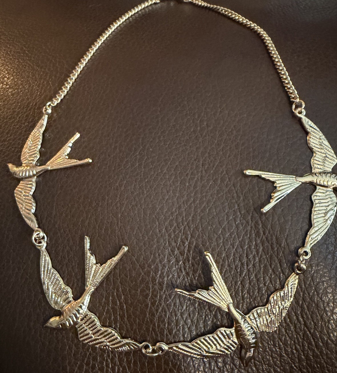 Bird Necklace Swallow Zara Gold Chain Boho Statement Animal Flying Cottagecore