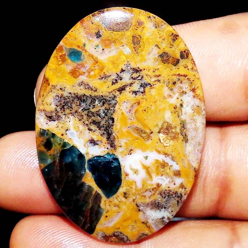 100% Natural Designer APATITE Cabochon 72.40 Cts. gemstone 35X49X5 mm Oval Shape