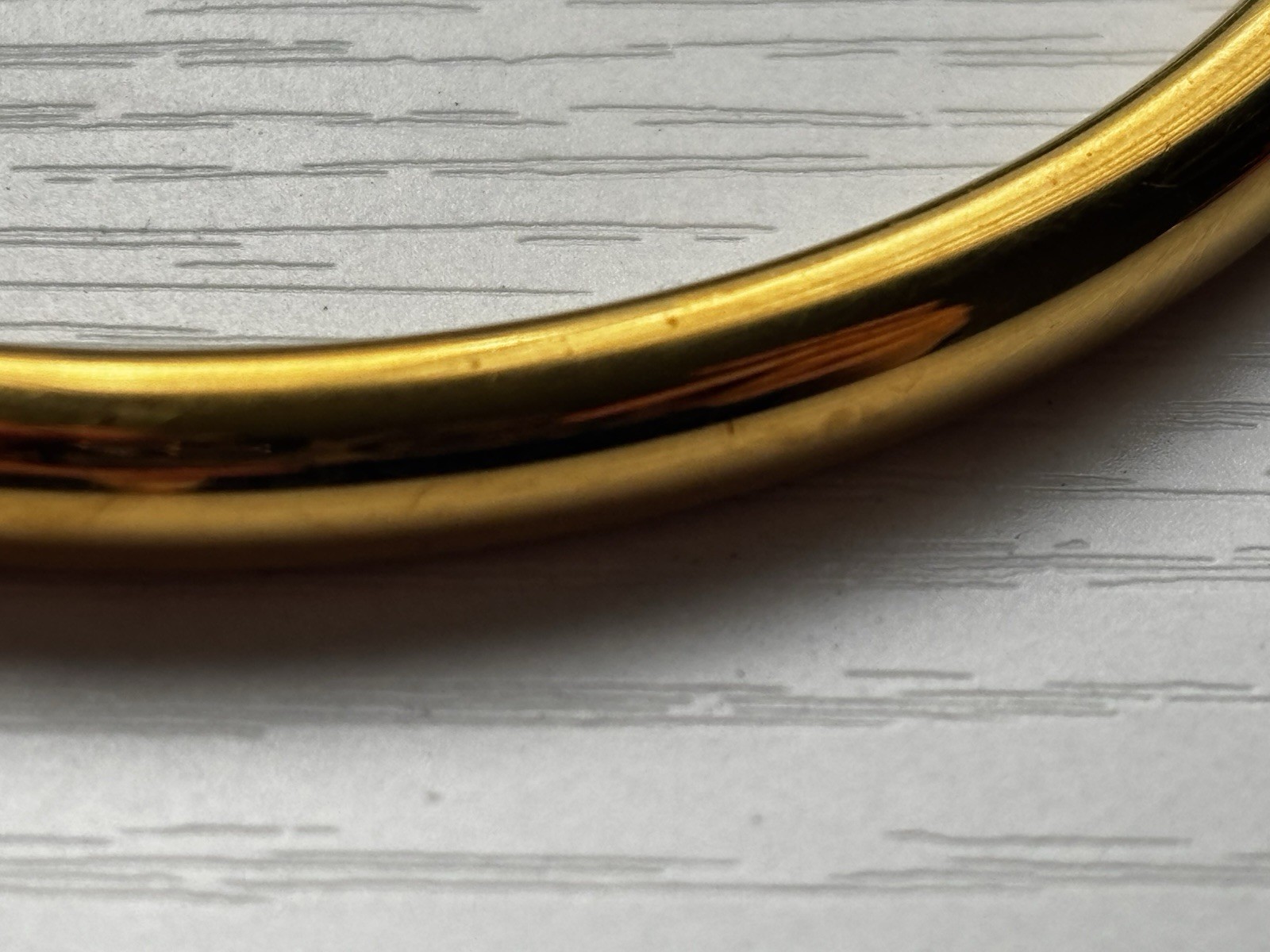Milor 14K Gold Resin Round Bangle Bracelet Signed, Made in Italy, Under 8″