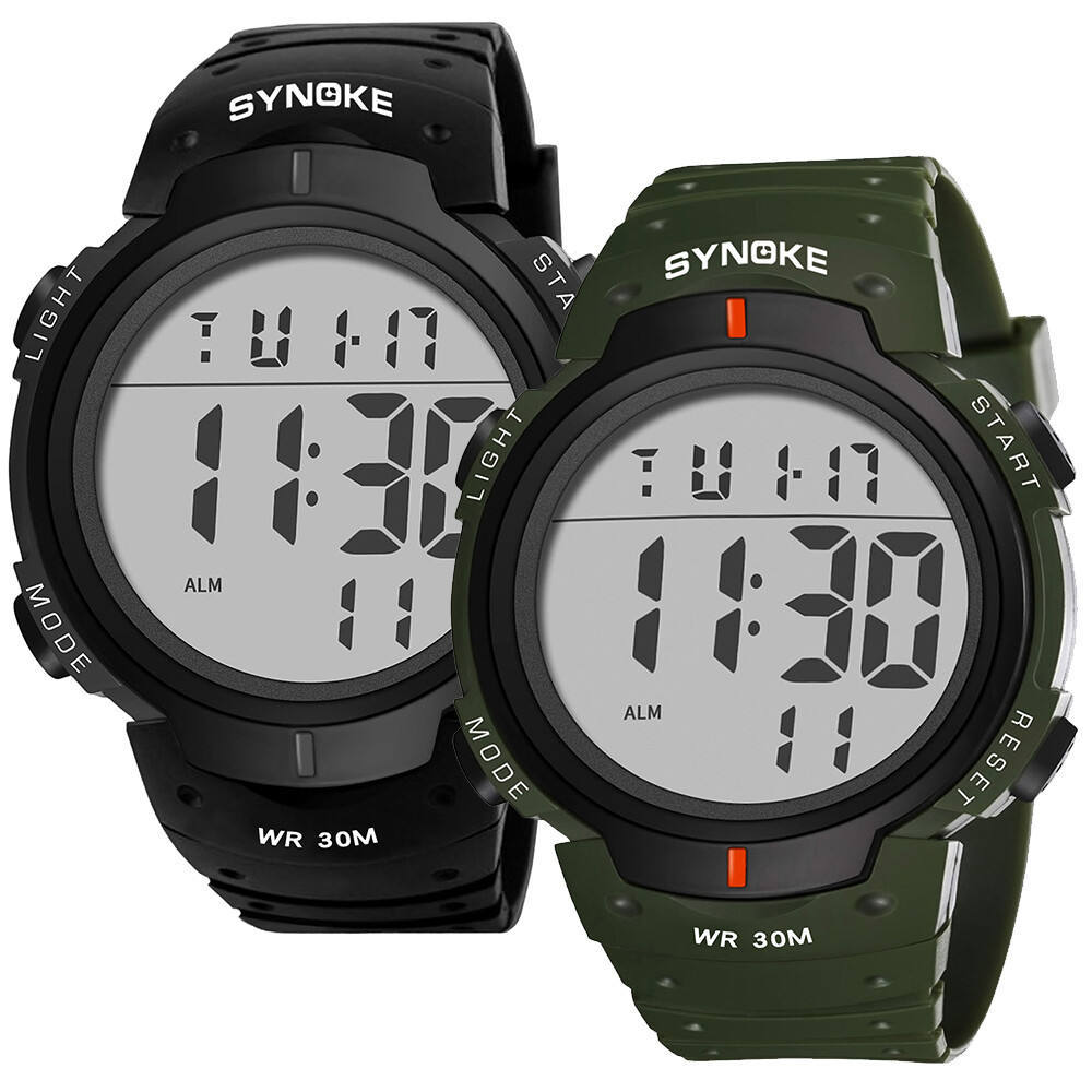 Men’s Digital Sport Watch LED Large Screen Easy Read Military Wristwatch Gift