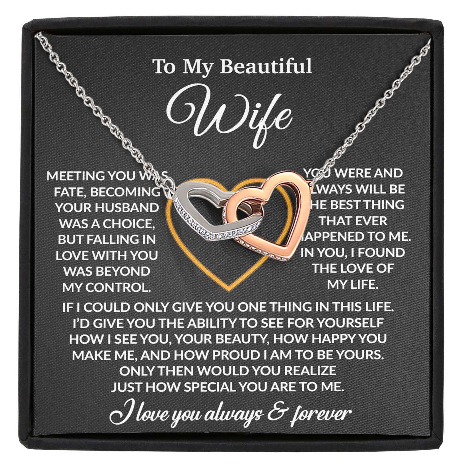 To My Wife Necklace, Christmas Gifts For Women, Anniversary Gift For Wife