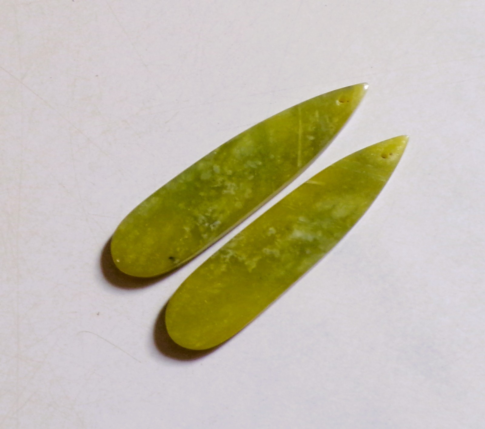 49.70 Cts Natural Green Jade Drilled Cabochon Match Pair Gemstone 51X12.3MM 41