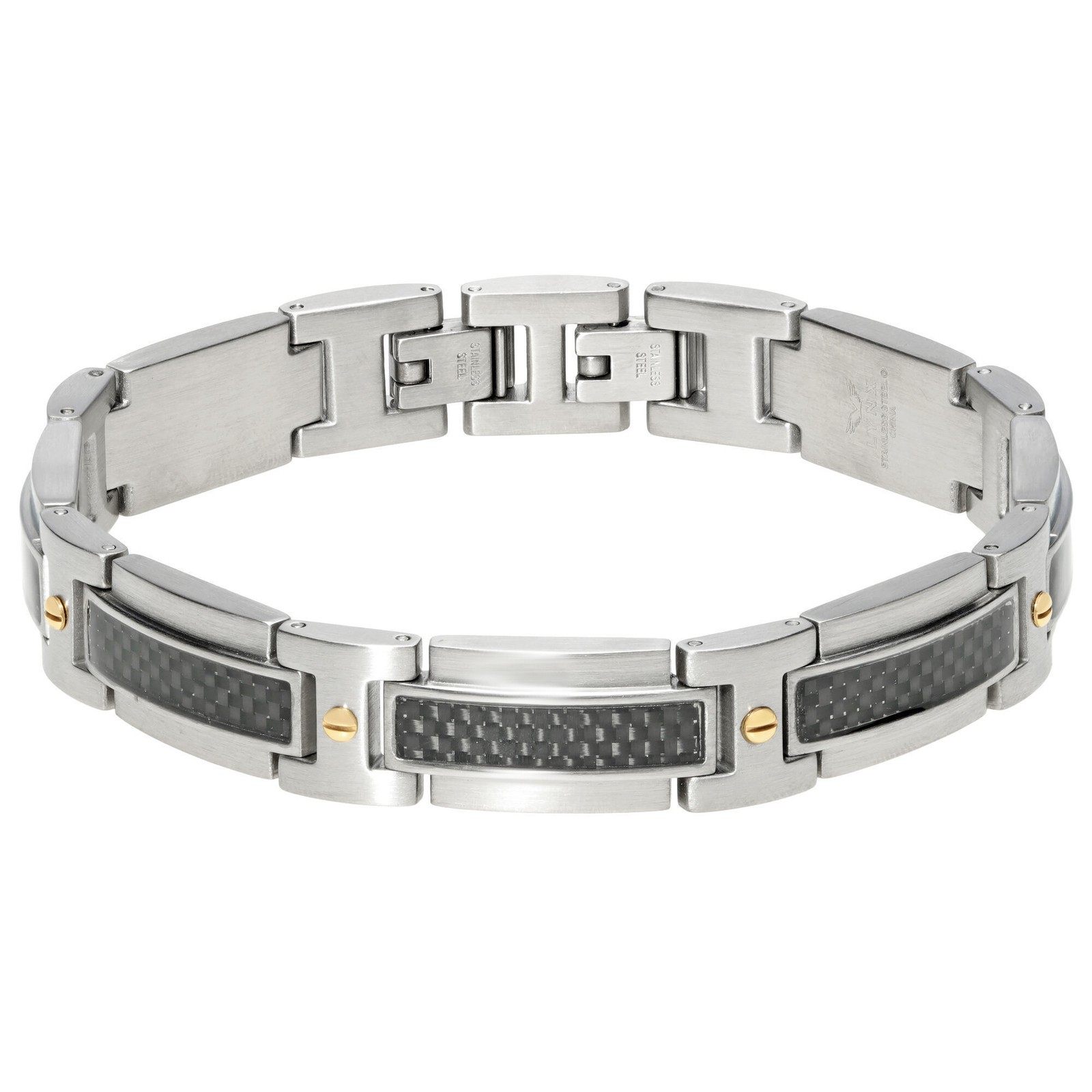 Stainless Steel Thick Carbon Fiber Bracelet – 12 MM Wide, 8.5 Inches Length with
