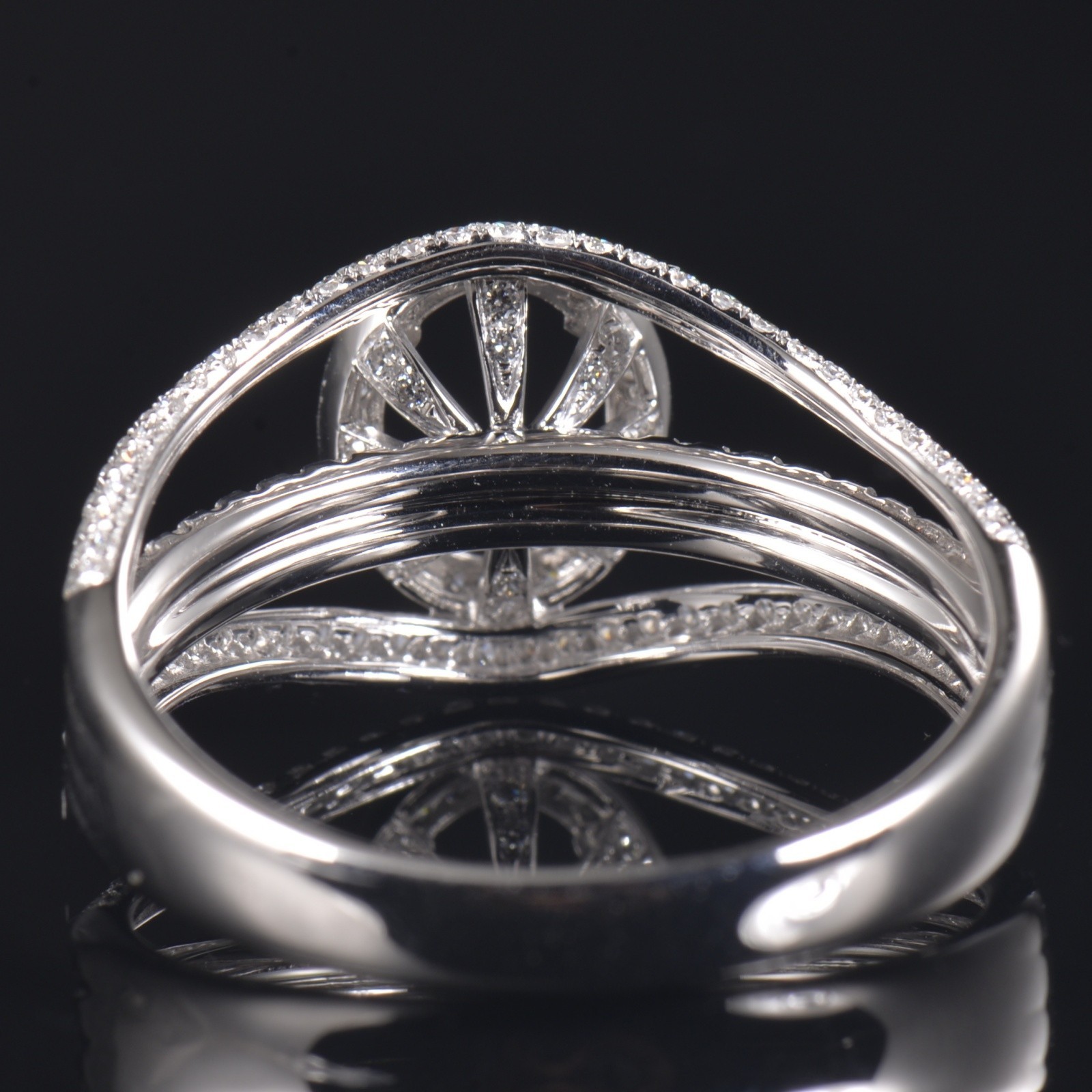 Solid 14K White Gold Ring Settings Lab Created Diamond Semi Mount Prong Oval 9×7