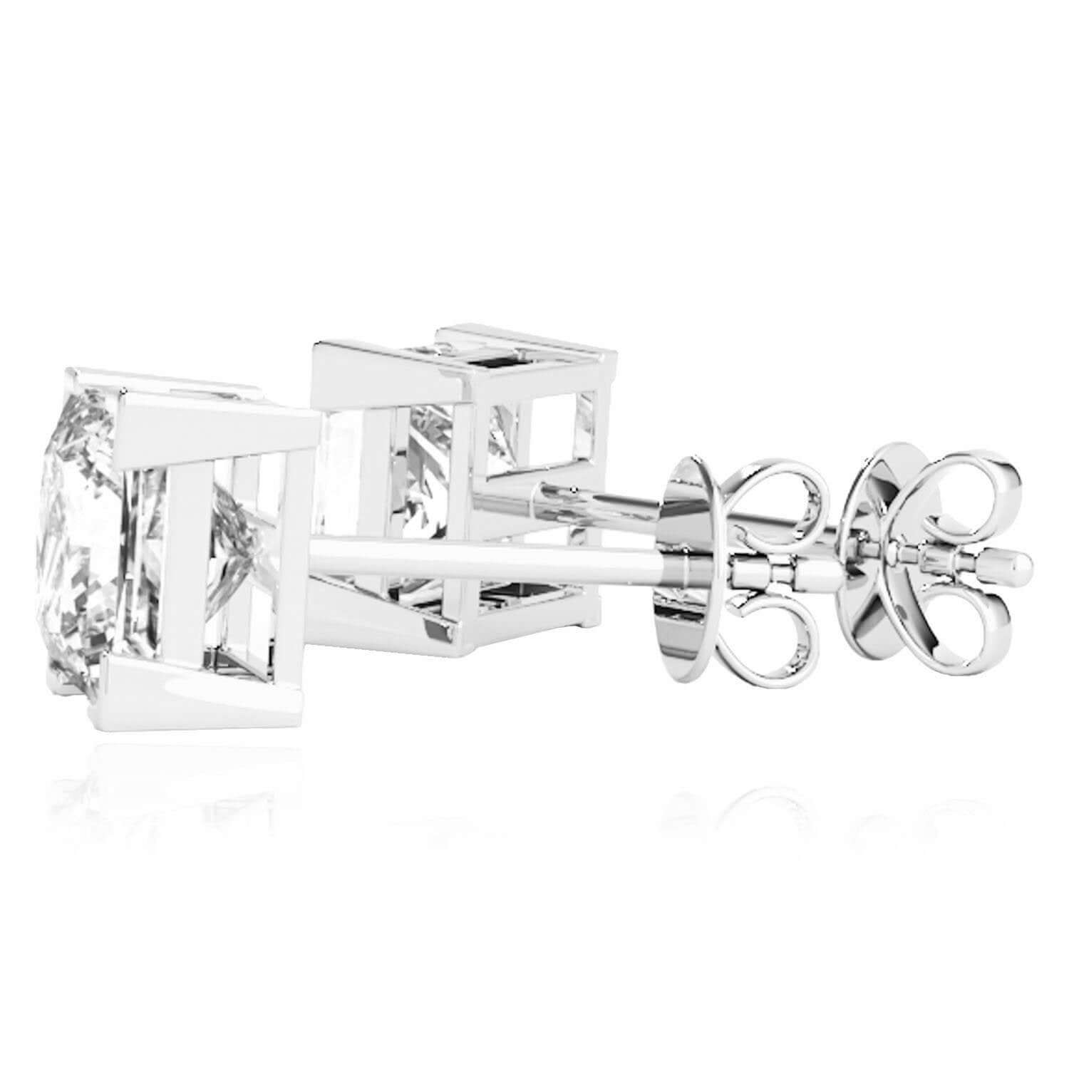 Lab-Grown Diamond 14K White Gold Princess-Cut Stud Earrings 4.5-8mm