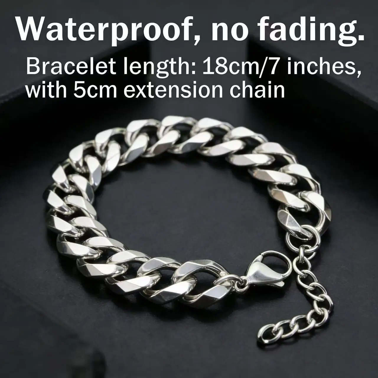 316L Stainless Steel Cuban Chain Bracelet Men Punk Biker Link Wristband Gift