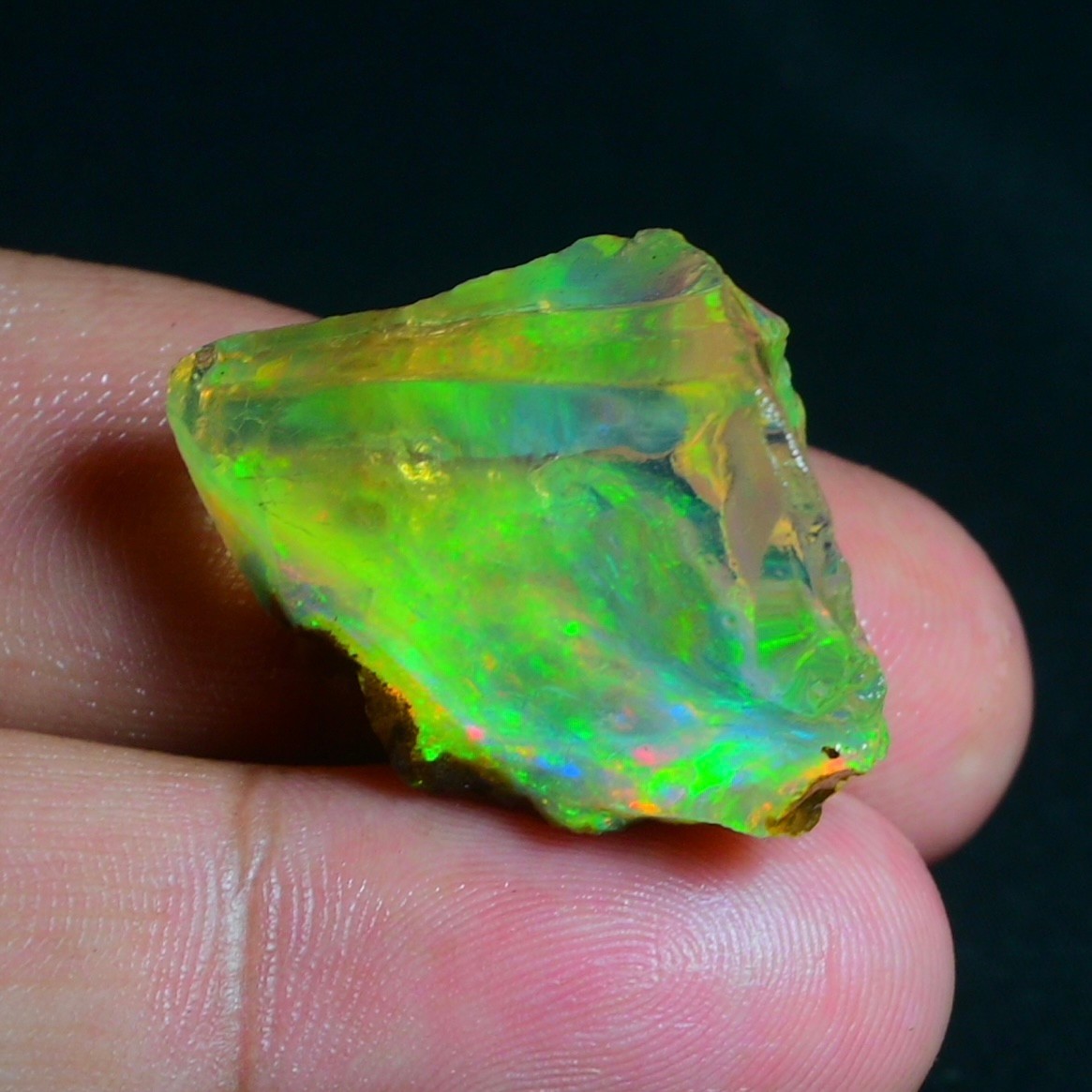 Stunning Multi Fire Natural Ethiopian Oil Opal Rough 50.00 Cts Raw Opal Specimen
