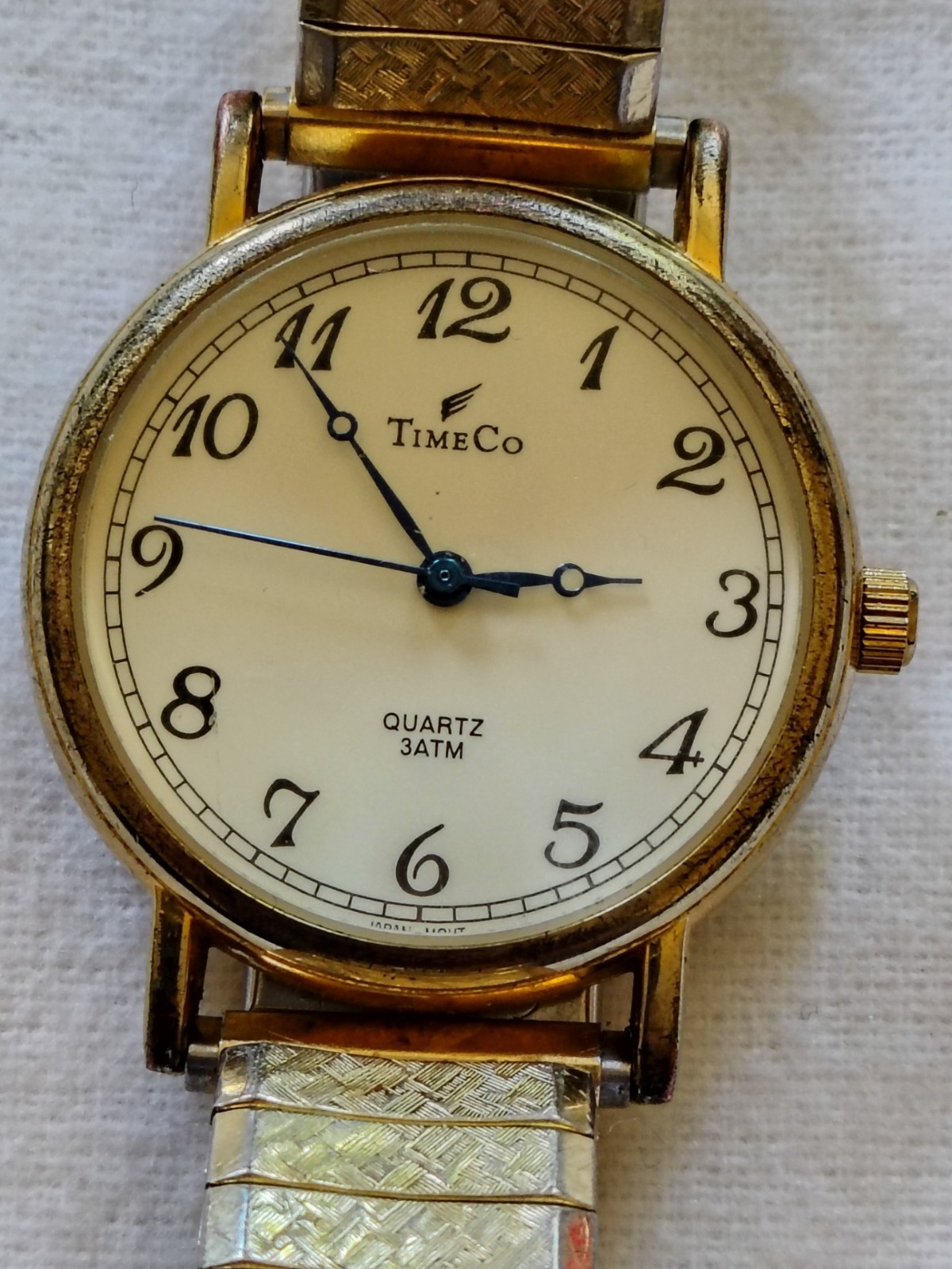 Vintage TimeCo Watch Japanese Quartz Movement 1990s Speidel Flex Strap Working