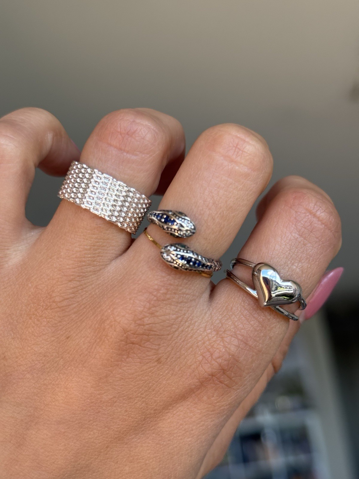 ✨ silver mesh chain ring 925 stamped size 6 ✨