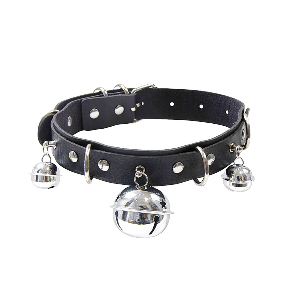 Bell Choker Punk collar Necklace Bondage Gothic Jewellery OPTIONAL CHAIN