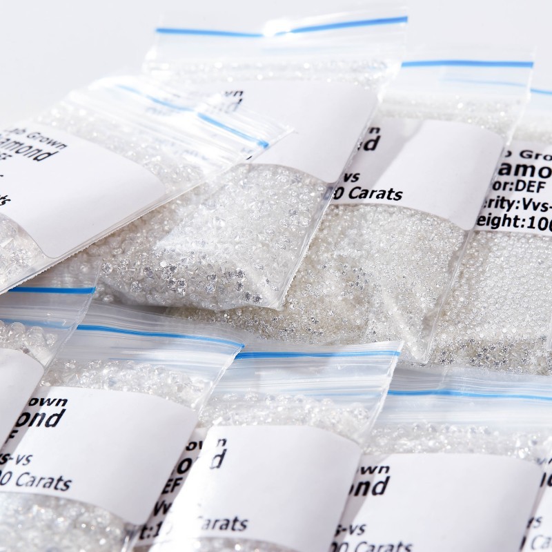 100PCS 0.9-3mm HPHT/CVD Lab Grown Diamond Round Cut DEF VVS-VS Loose Lab Diamond