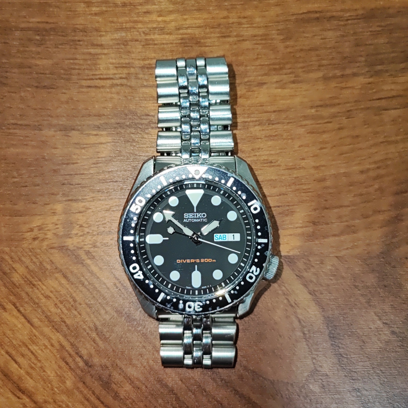 USED SEIKO Black Boy 7S26-0020 Automatic Genuine Jubilee Bracelet