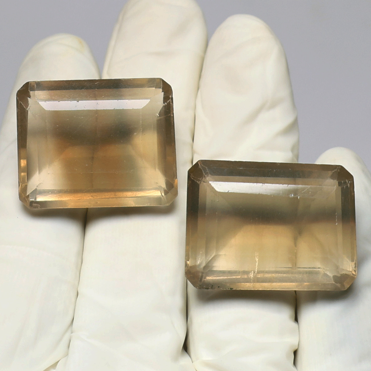 2 PC Natural Faceted Fluorite – 28.5mm-29mm Emerald Cut – High Quality Gemstones