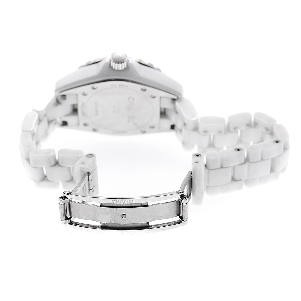 CHANEL J12 H1628 White ceramic 12P diamond white Dial Quartz Ladies Watch_938979