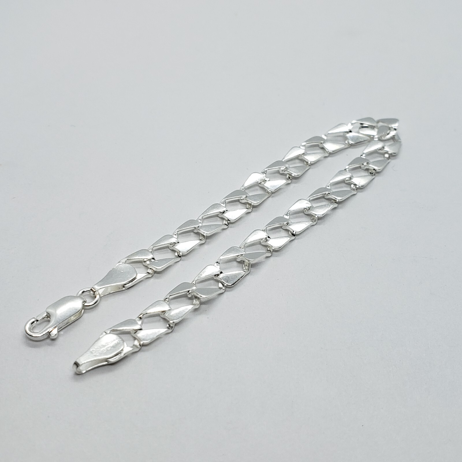 925 Sterling Silver Flat Mariner Link Chain Bracelet 7mm 1/4 inch Wide 7″ Long