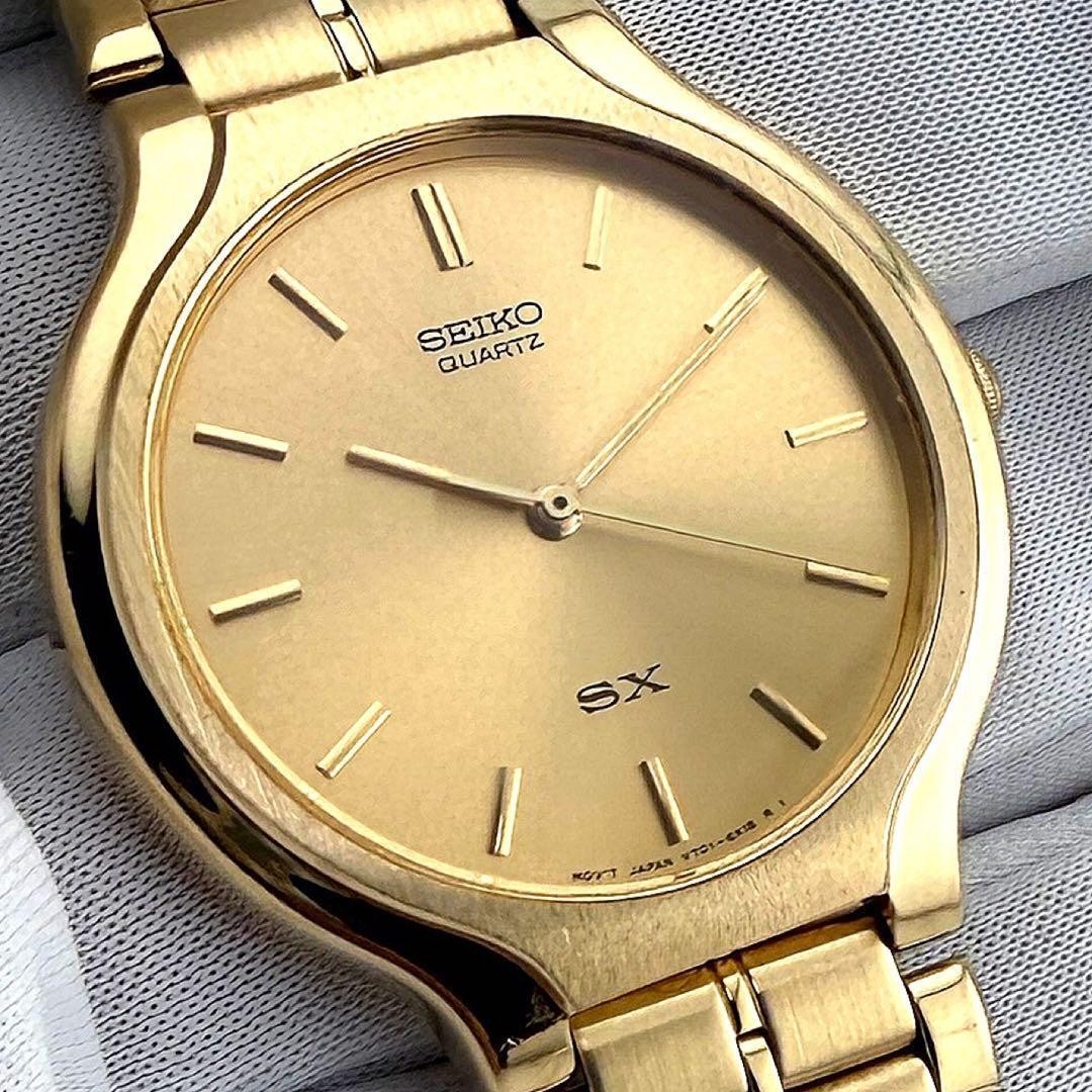 Battery / Rare SEIKO Seiko SX V701-6K00 Gold Dial Quartz 3 Hand Genuine…