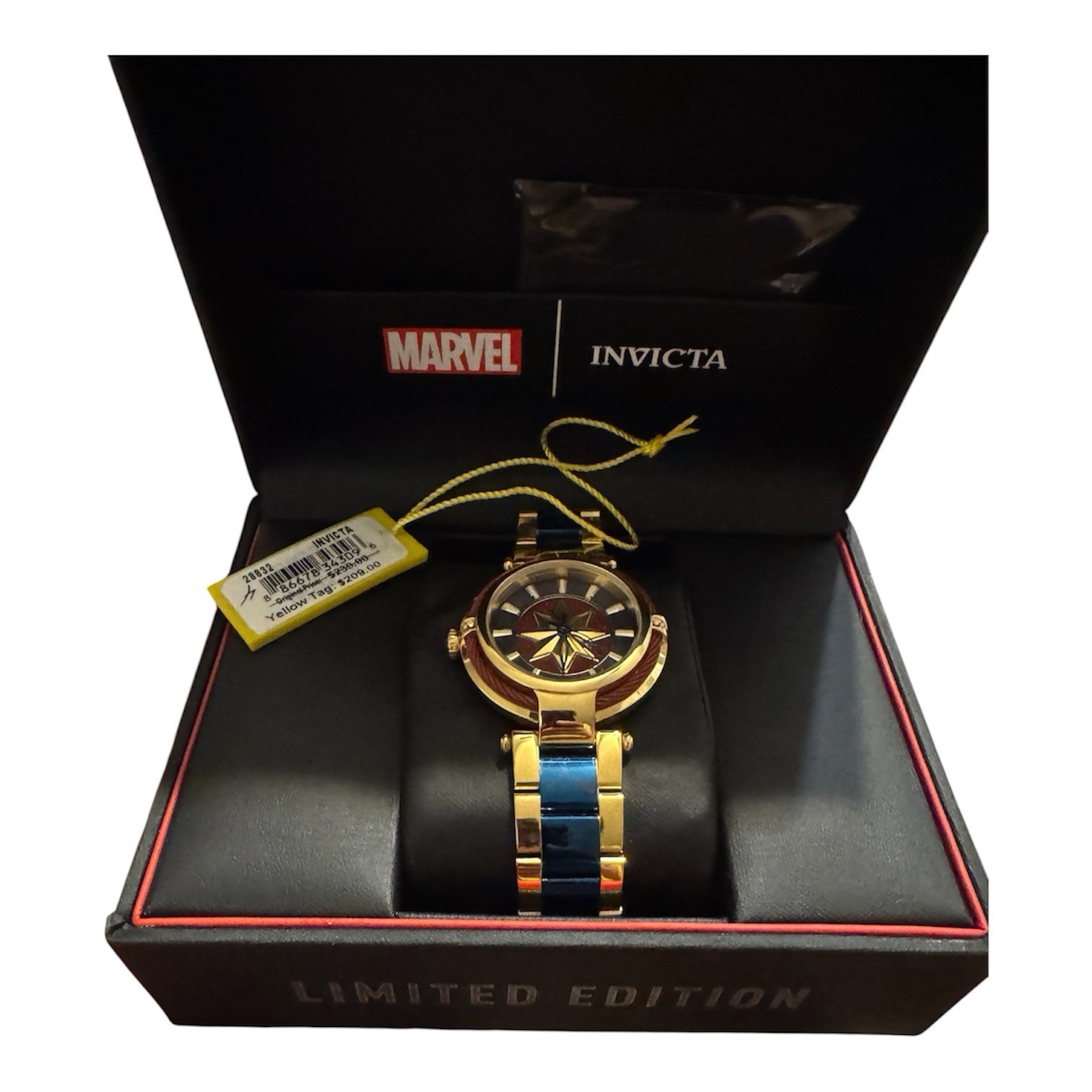 Invicta Marvel Ltd Edition Captain Marvel Gold-Tone Stainless Steel Case Watch