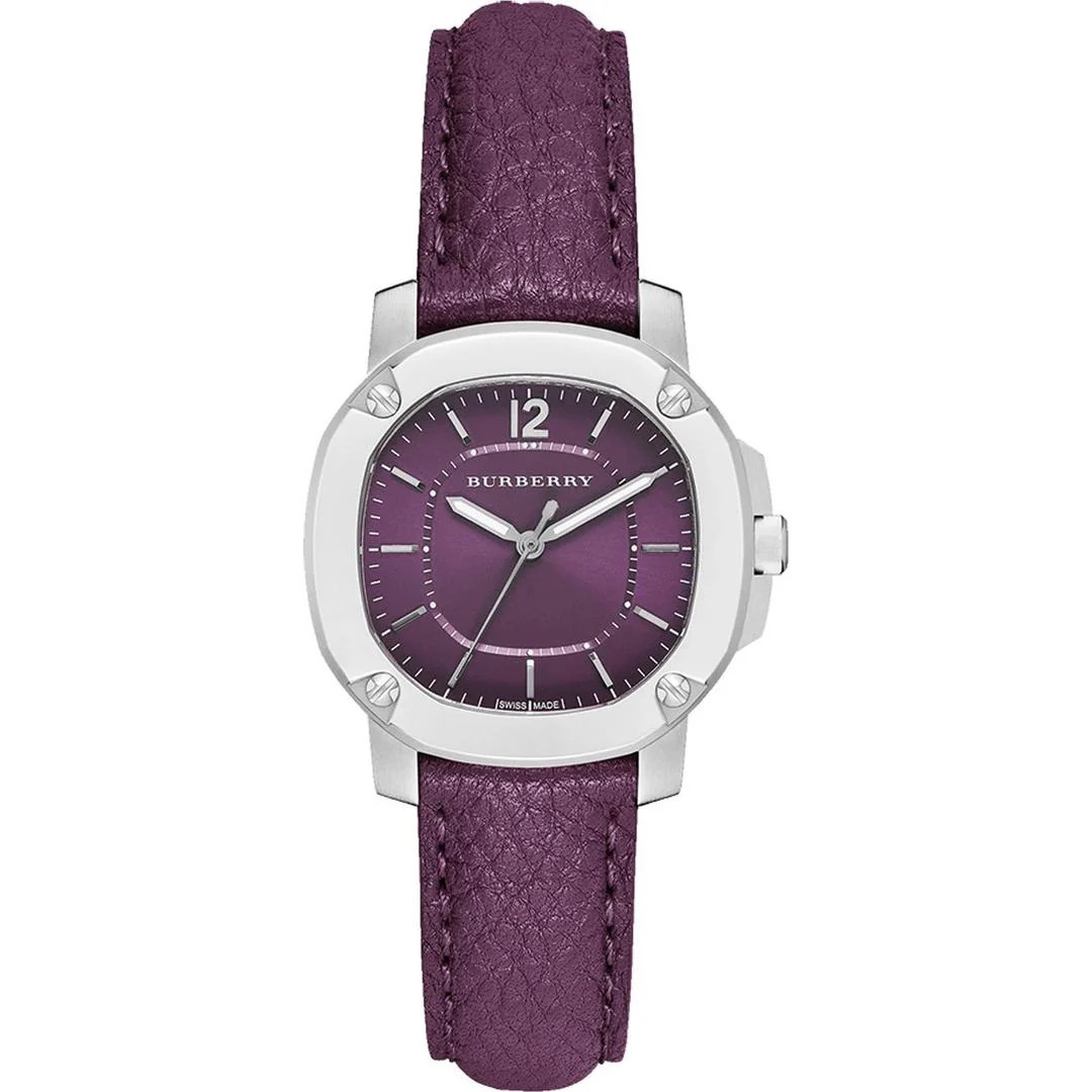 Burberry BBY1714 Brit The Britain Maroon Dial Maroon Leather Strap For Watch
