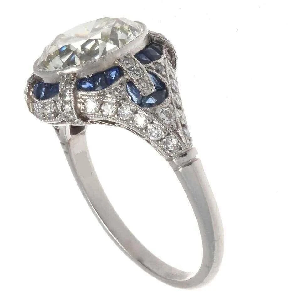 2.55Ct Art Deco Style Lab Created Diamond Anniversary 14K White Gold Finish Ring