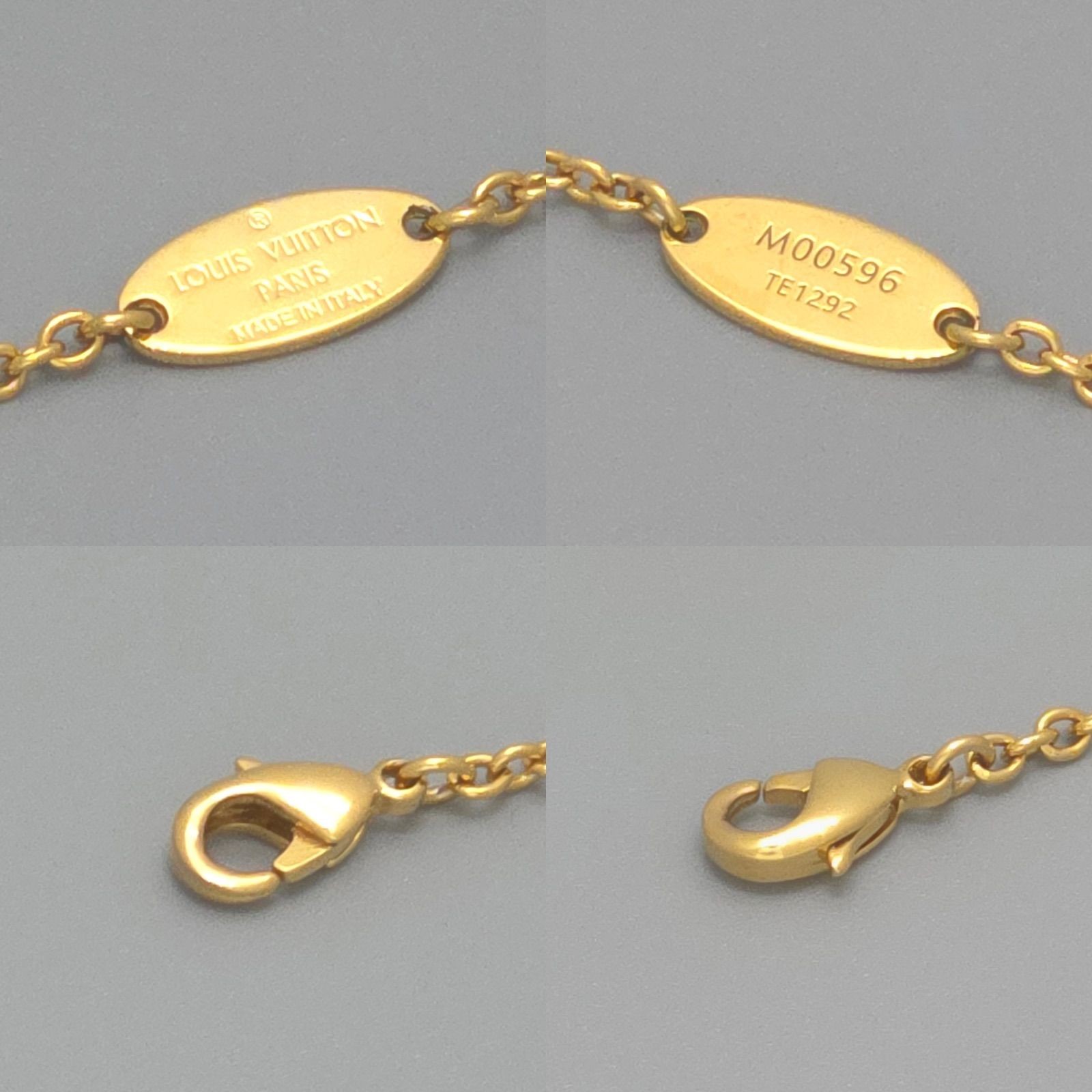 LOUIS VUITTON M00596 Necklace LV Iconic Length 42-47cm Gold Color Metal Strass