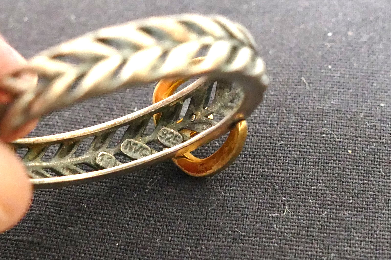 Signed NVC Nataliya V Collister Avon Sterling Silver Belt Buckle Ring Size 10