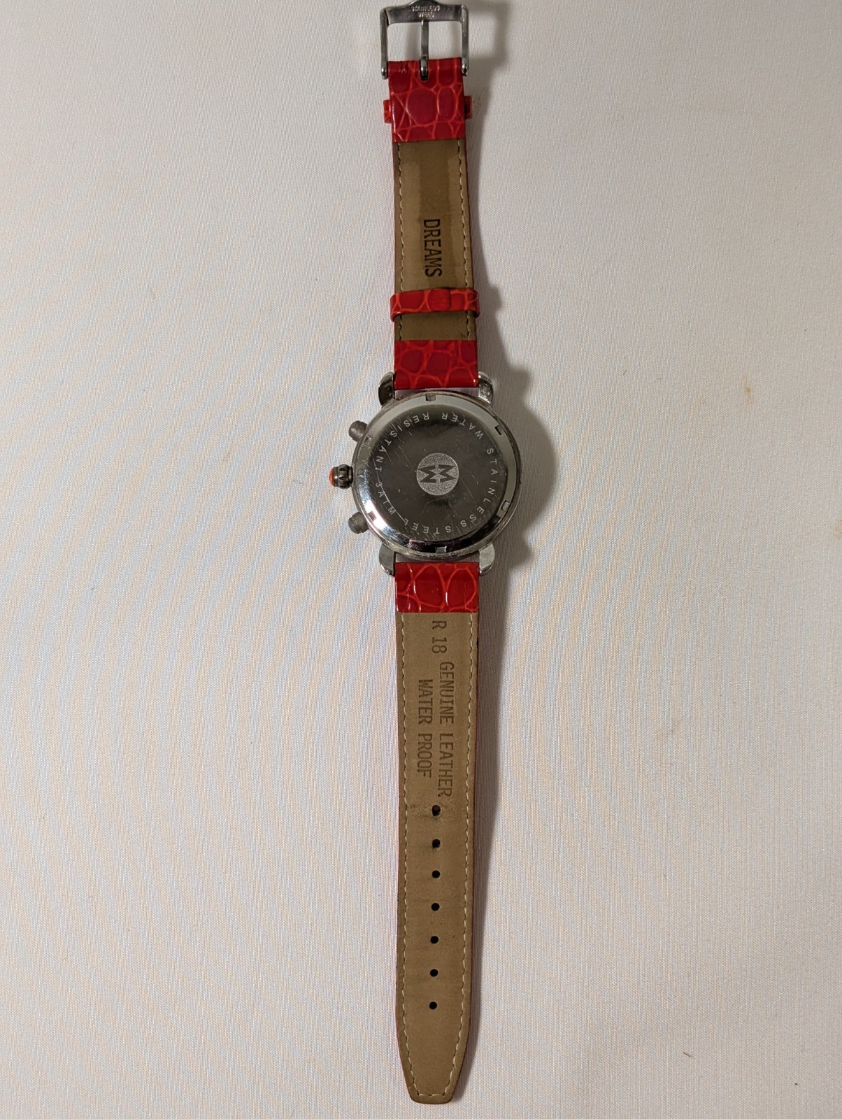 MICHELE CSX Diamond Chronograph Mother of Pearl Watch Red Leather Swiss