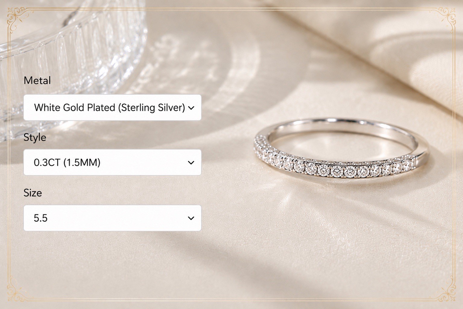 IMOLOVE MOISSANITE WEDDING BAND FOR WOMEN 925 STERLING Variety Size