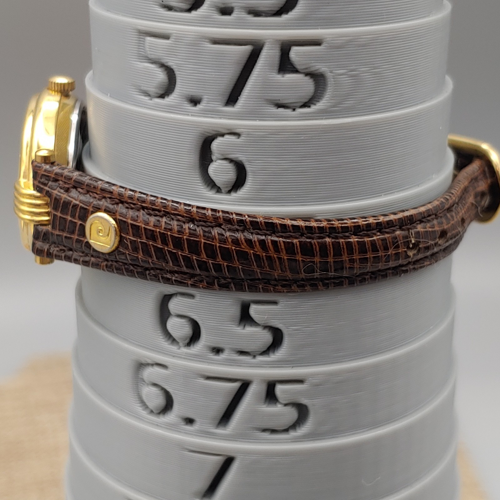 Pierre Cardin Women’s Watch 24mm Gold Tone Lizard Band 6.25″ Japan 3ATM Works