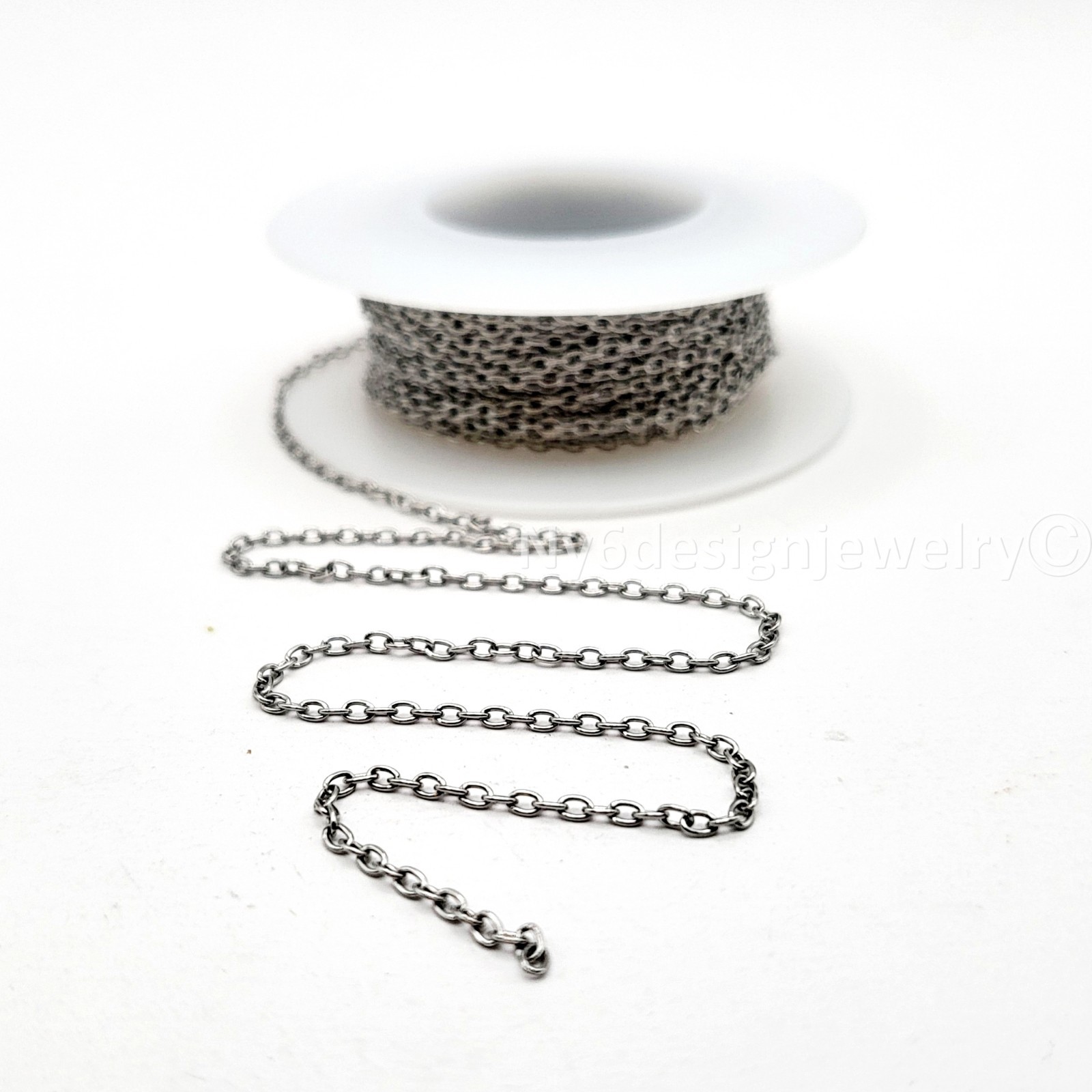 Stainless Steel 2×1.5mm Link Fine Round Cable Chain Necklace Bracelet Sold by FT