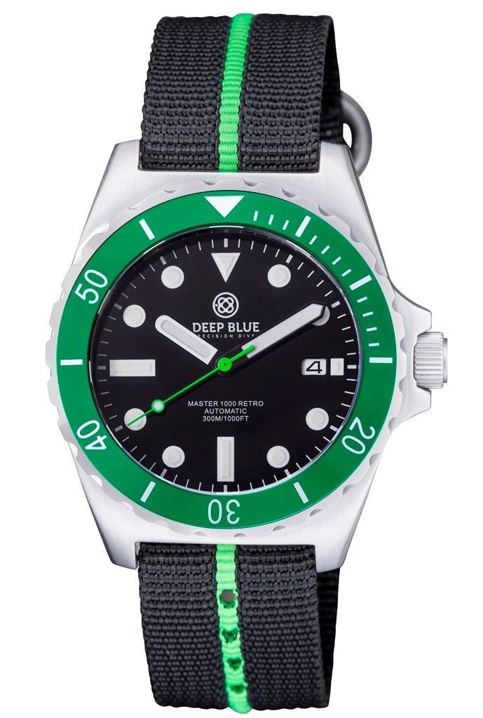 DEEP BLUE MASTER 1000 GREEN RETRO AUTOMATIC 44mm