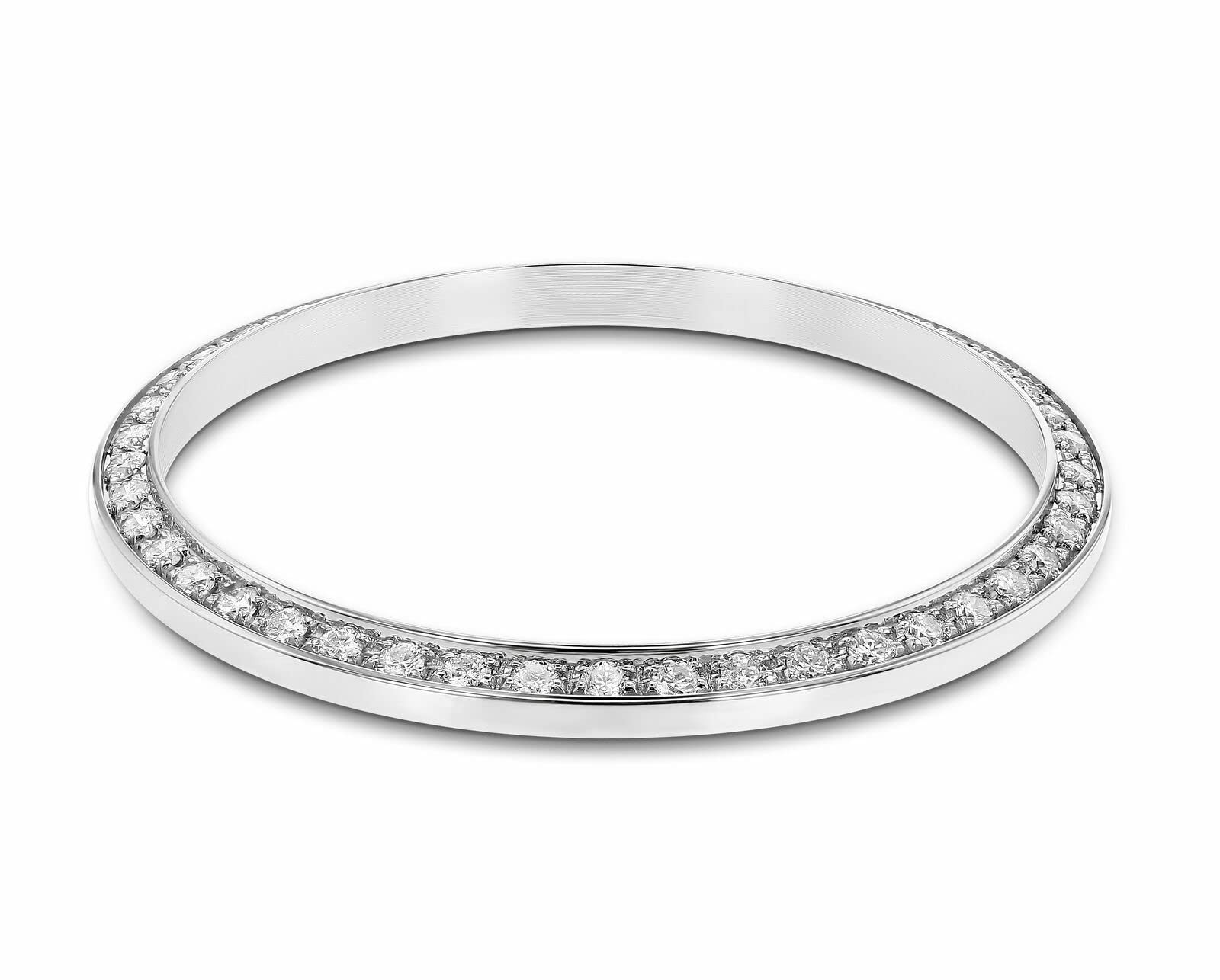 36mm 1CT BEAD SET MOISSANITE BEZEL 18KW COMPATIBLE WITH ROLEX DATEJUST PRESIDENT
