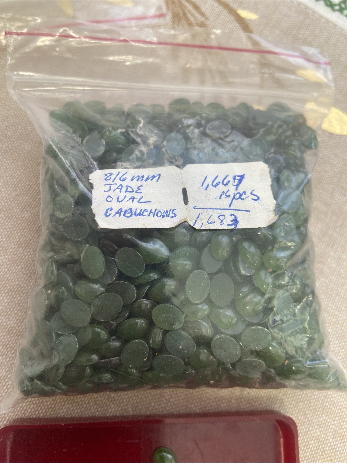 Genuine Green Jade Oval Shape Cabochon cut 8×6 MM New Old Stock Lot Of 20