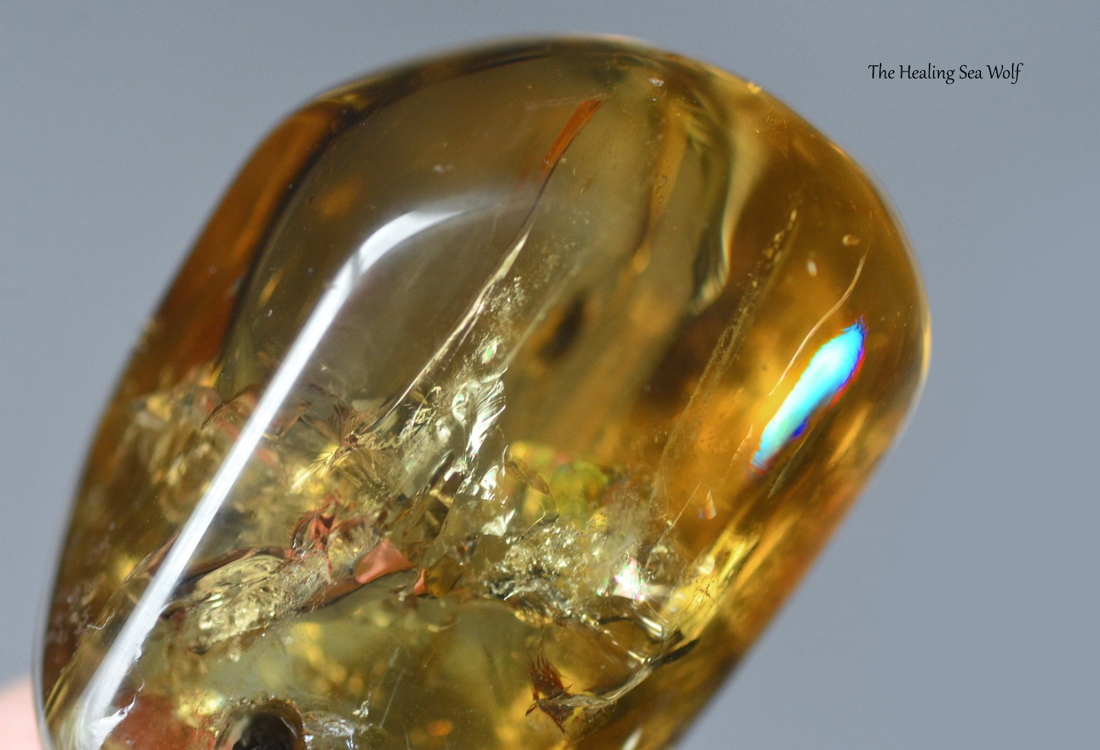 Natural Zambian Citrine Necklace with Rainbows Super Attractor Manifestation