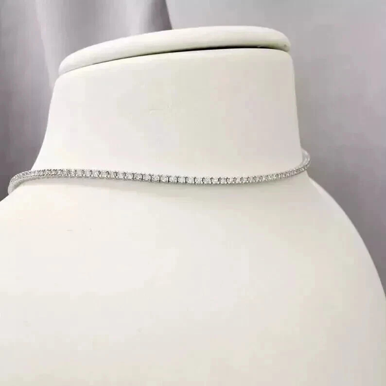 18″Inch Lab-Created Diamond Tennis Anniversary Necklace 14k Gold Plated 16CTW