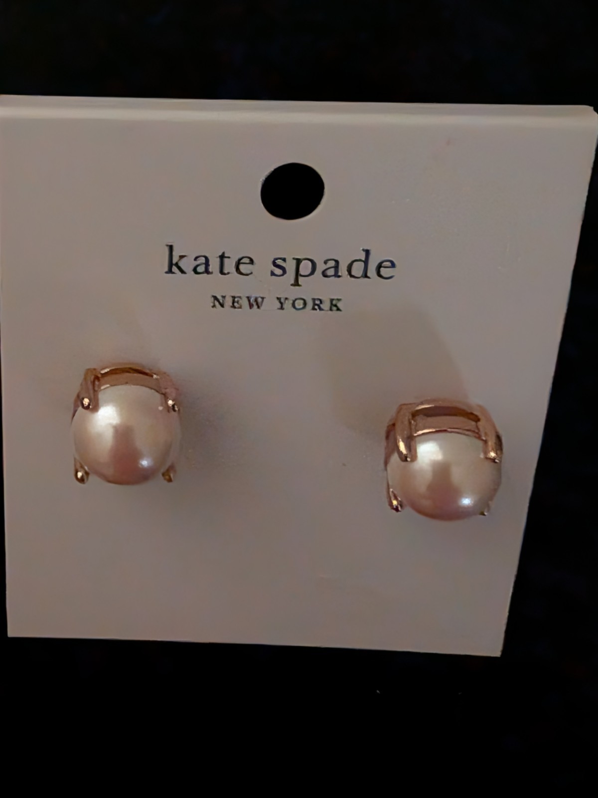 Kate Spade Rise and Shine Pearl Stud Earrings Blush Light Pink Round