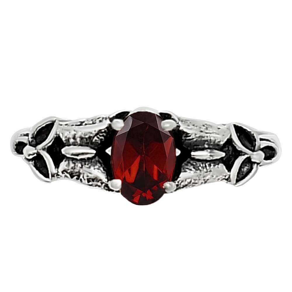 Hessonite Garnet – Madagascar 925 Sterling Silver Ring s.6 Jewelry R-1746