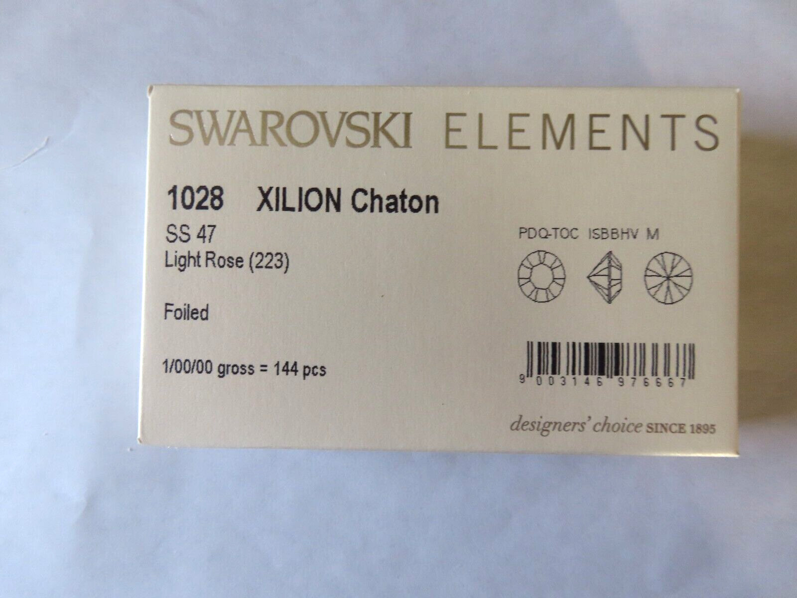 24 Swarovski XILION Rhinestones 47ss Light Rose/foiled. #1028